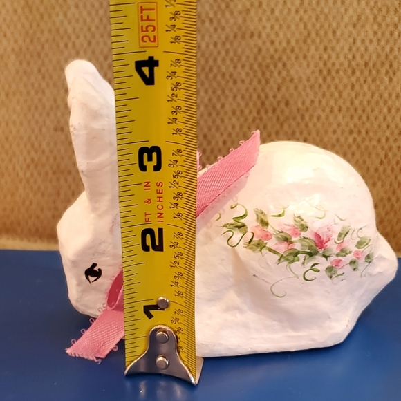 4.5 inch x 3.5 inch Paper Mache Rabbit Home Decor Cottage Core Rustic Farmhouse - Picture 8 of 13